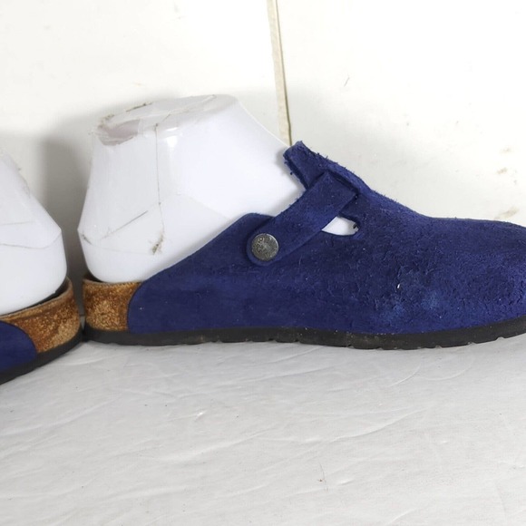 Birkenstock Papillio Women's Boston EU36 US5 Blue Suede Soft Footbed Clogs - Picture 8 of 15